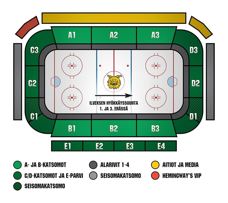 Tampereen Ilves - Katsomokartta